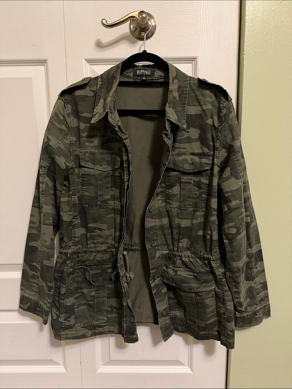 Buffalo David Bitton Olive Green Camouflage Utility Jacket